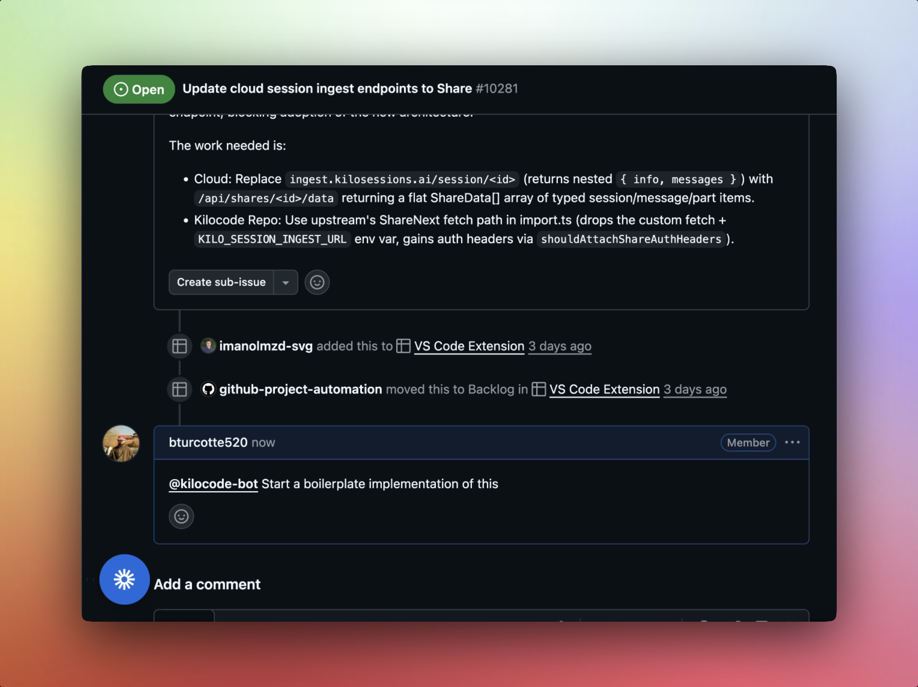 Asking @voyager-bot to fix a GitHub issue