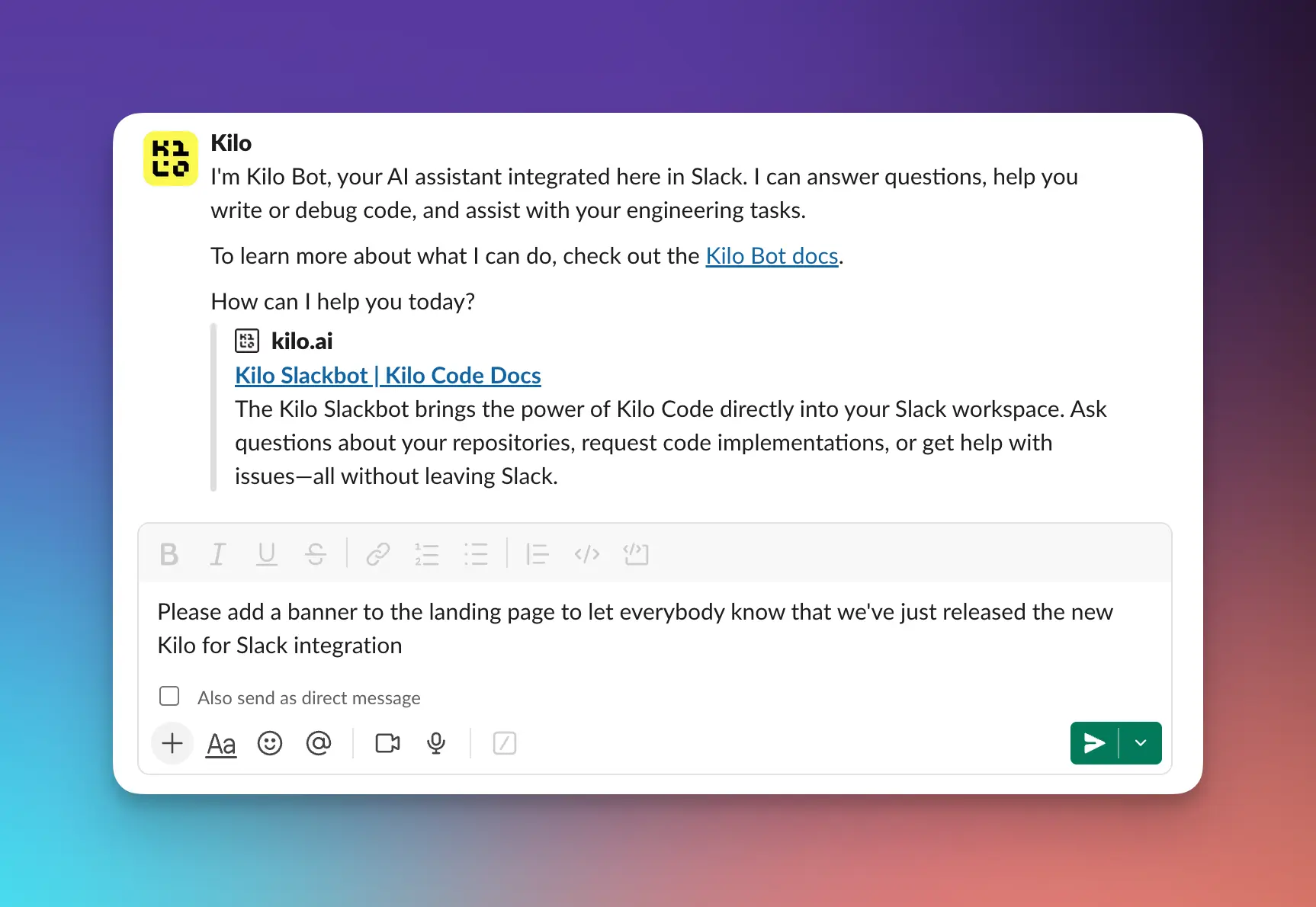 Voyager implementing changes across multiple repositories from Slack